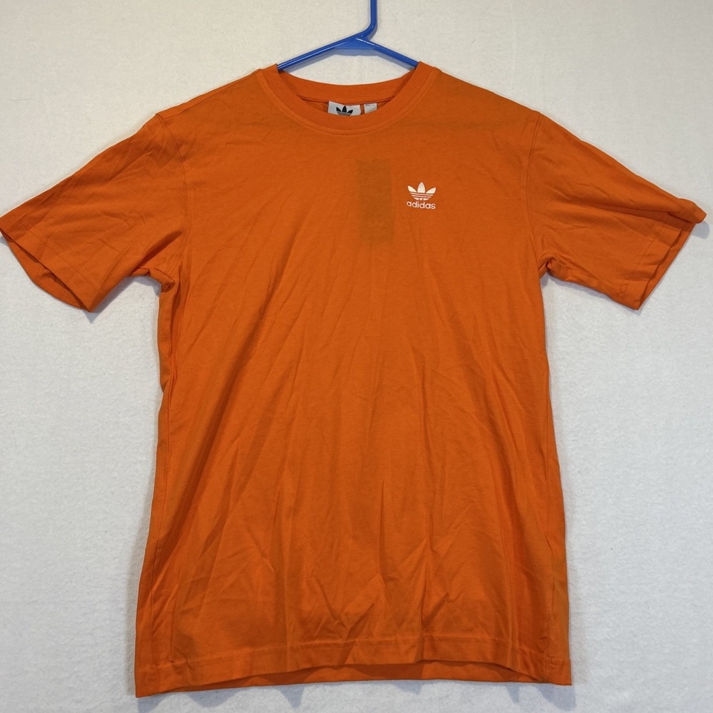 Adidas Essentials TShirt Mens XSmall Orange Embroidered Trefoil Logo JF6602